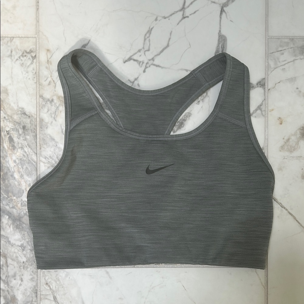 Nike Gray Sports Bra with Racerback Design